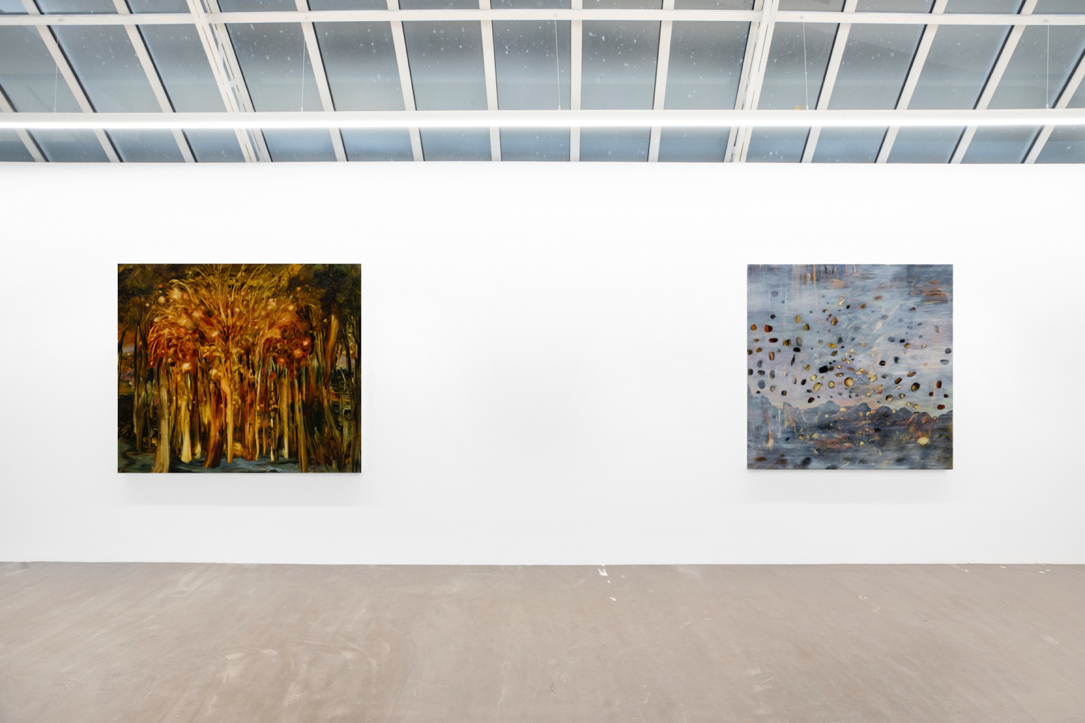 Installation view of Light, Water, Place, Bremond Capela, Paris, France, 2024